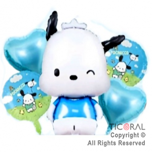 SET DE GLOBOS METALIZADO POCHACCO 5 UNIDADES 